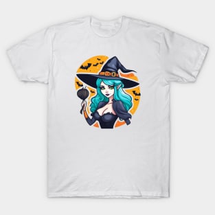 A witch holding a magical broom T-Shirt